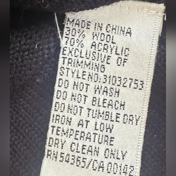 NWT Vintage NYgard Collection Black Cardigan Small Genuine Rabbit Fur Collar - Picture 5 of 14